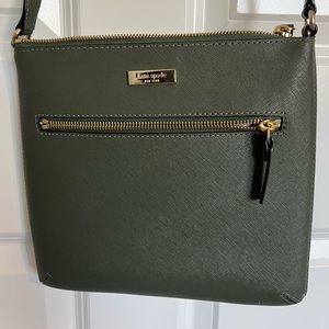 Kate Spade Leather Olive Green Top Zip Crossbody
